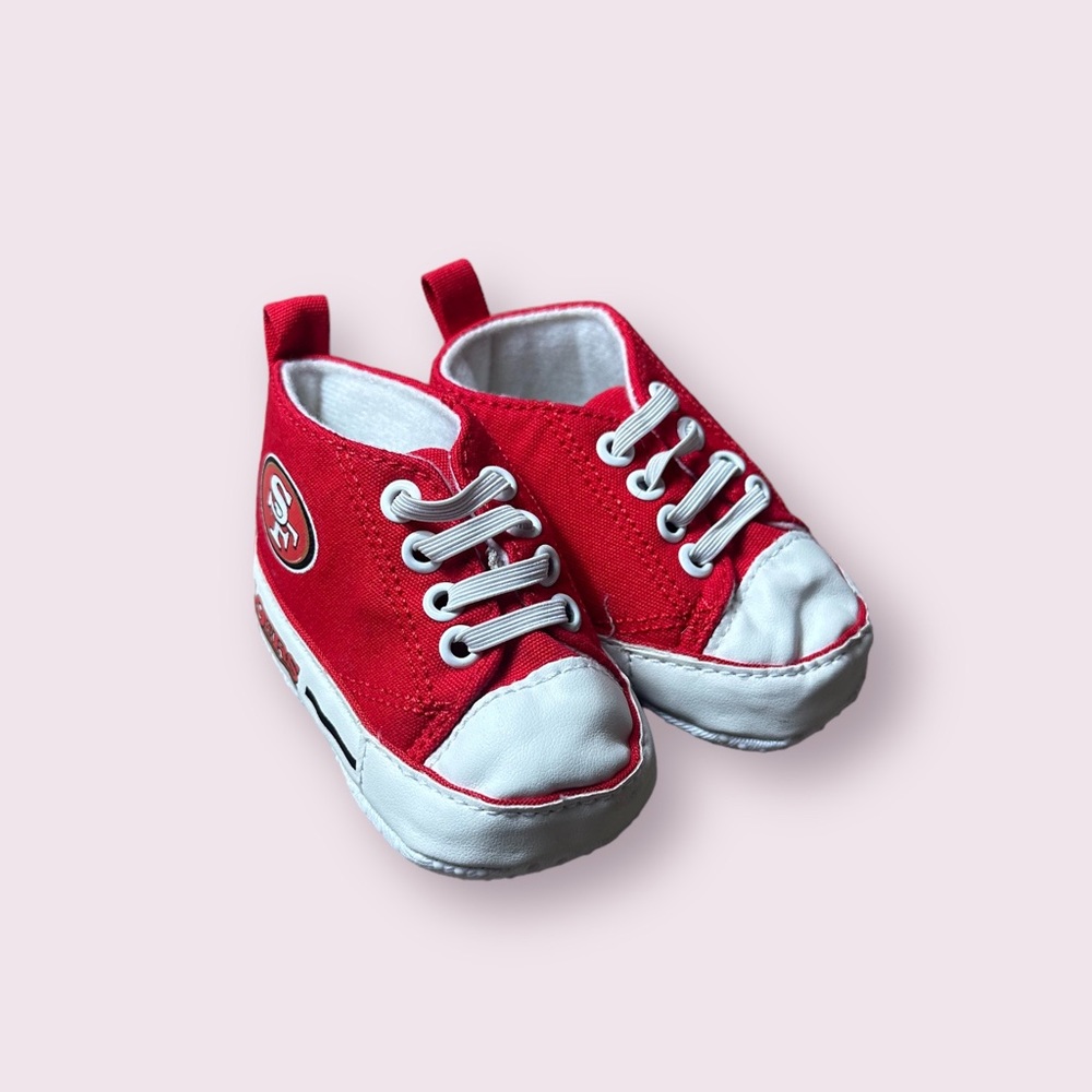 Baby NFL San Francisco 49ers Football Red Crib Shoes Size 0-6 Months